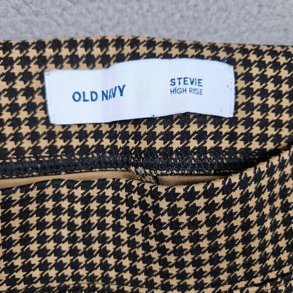 Old Navy Stevie Mid Rise Leggings Size M Black Gold Retro Houndstooth 90s - Picture 2 of 7